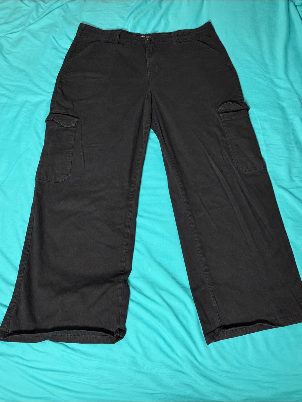 REgeneration by Celebrity Pink Wide Leg Black Cargo Pants Size 24